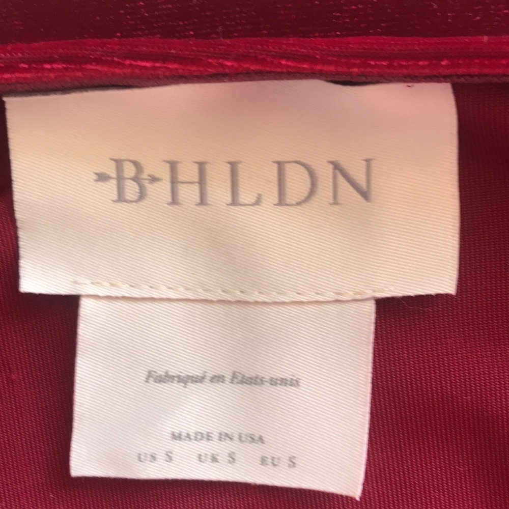 BHLDN red velvet short sleeves asymmetric wrap dress witchy goth fairy holidays - Picture 11 of 15